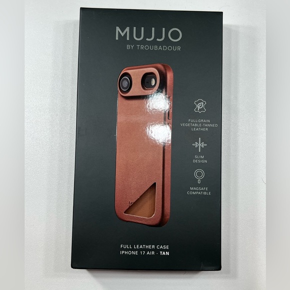 Other - Mujjo Troubadour Leather Case iPhone 17 Air Tan MagSafe Slim Premium Open Box